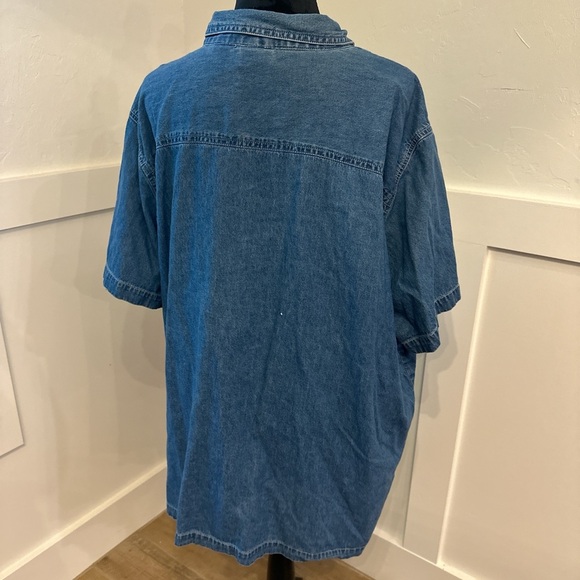 Bobbie Brooks Denim Button Down with Floral Embroidery - Picture 3 of 4